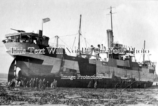 CO 493 - U.S Armed Freighter S.S Lake Harris, Mounts Bay, Penzance, Cornwall WW1