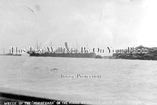CO 494 - SS Minnehaha Shipwreck, Scilly Isles, Cornwall 1910