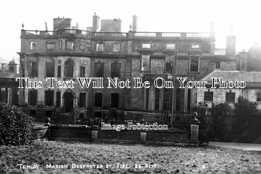 CO 594 - Tehidy Mansion Destroyed By Fire, Cornwall
