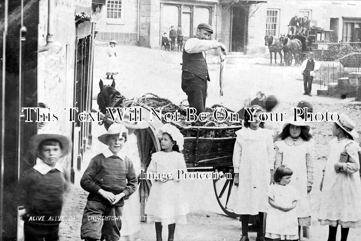 CO 596 - Fish Sellers, Churchtown, St Ives, Cornwall c1904