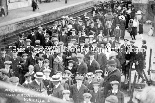 CO 721 - Naval Reserves At Redruth Station, Cornwall 1914