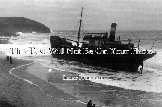 CO 722 - 'Janiskis' Shipwreck, Praa Sands, Cornwall c1921