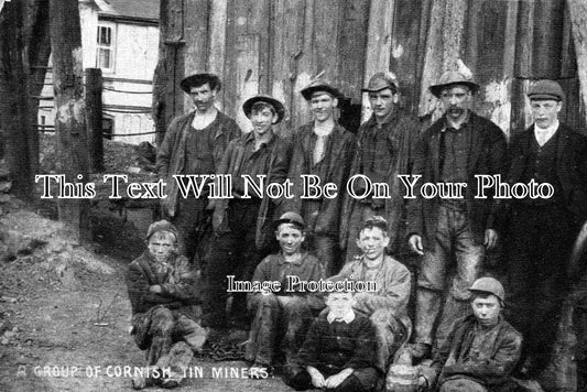 CO 740 - Cornish Tin Miners, East Pool Mine, Illogan, Cornwall c1905