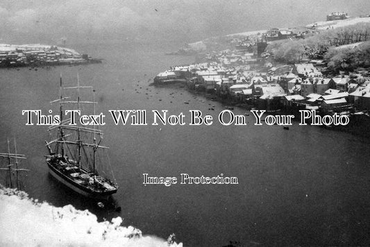 CO 803 - Snow At Fowey Harbour, Cornwall c1905