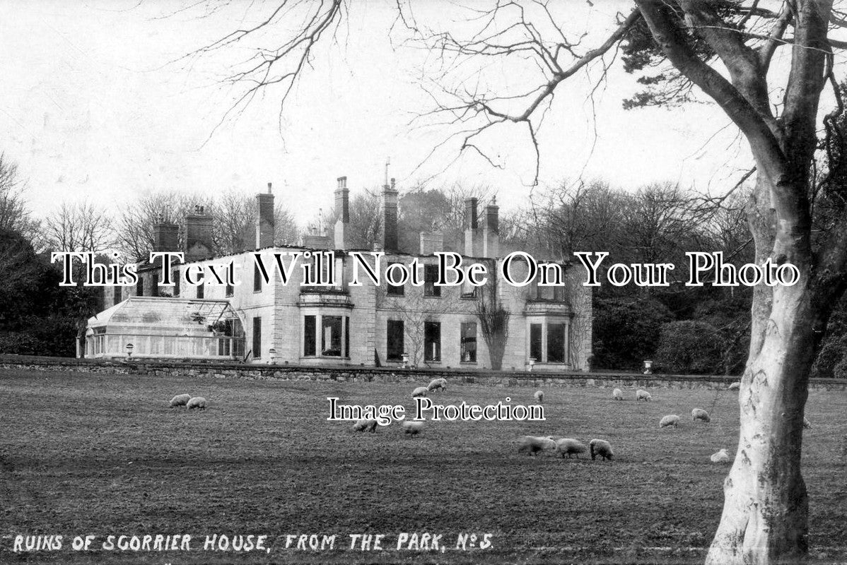 CO 911 - Ruins Of Scorrier House From Park After the 1908 Fire, Cornwall