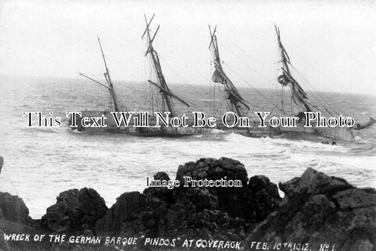 CO 917 - Shipwreck Of German Barque 'Pindos' At Coverack, Cornwall 1912