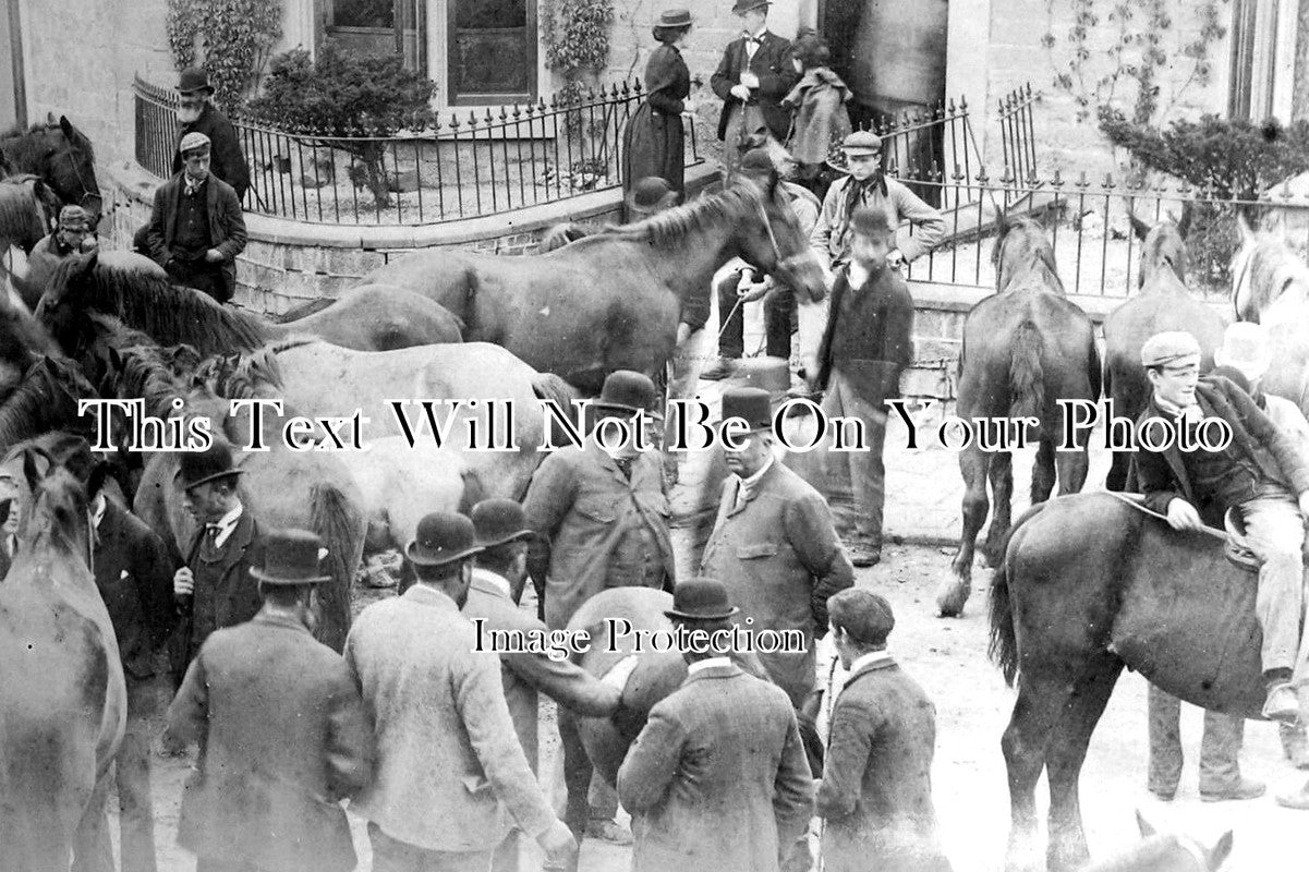 CU 1020 - Horse Traders On Market Day At Kirkby Stephen, Cumbria 1903