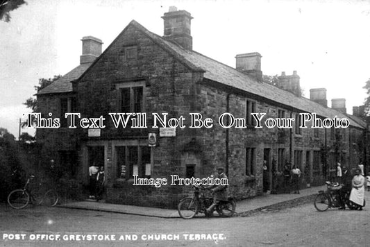 CU 1416 - Greystoke Post Office & Church Terrace, Cumbria c1913