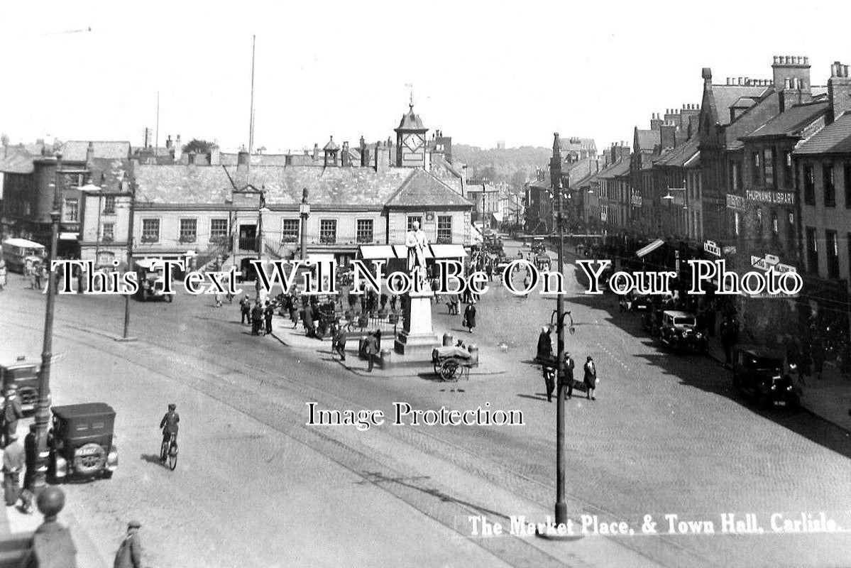 CU 1445 - The Market Place & Town Hall, Carlisle, Cumbria