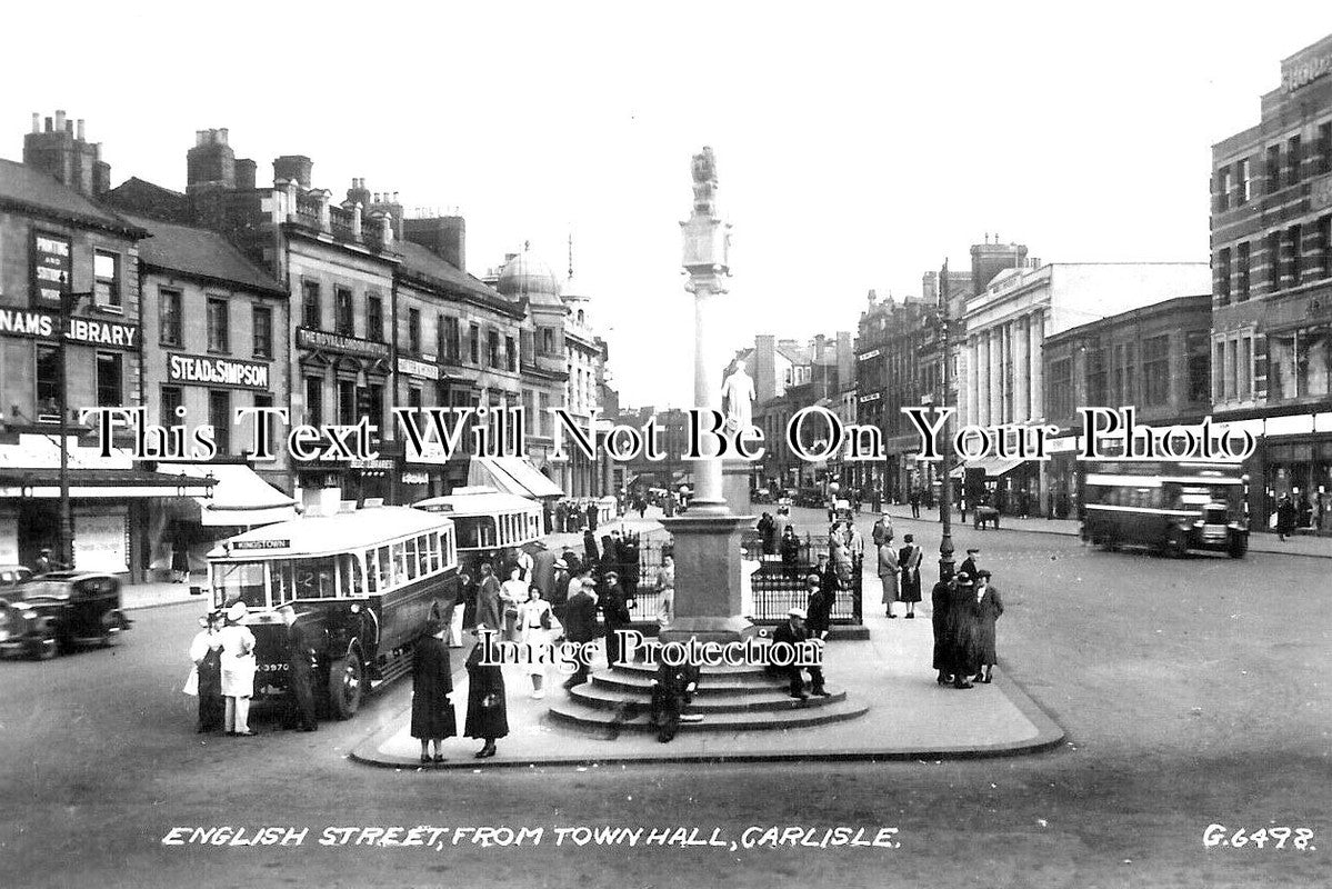 CU 1534 - English Street From Town Hall, Carlisle, Cumbria