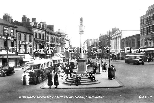 CU 1534 - English Street From Town Hall, Carlisle, Cumbria