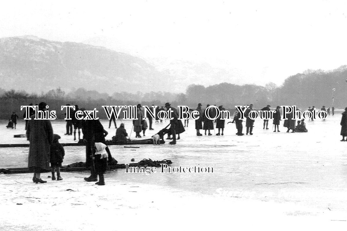 CU 1584 - Skating On Derwentwater, Keswick, Cumbria 1925