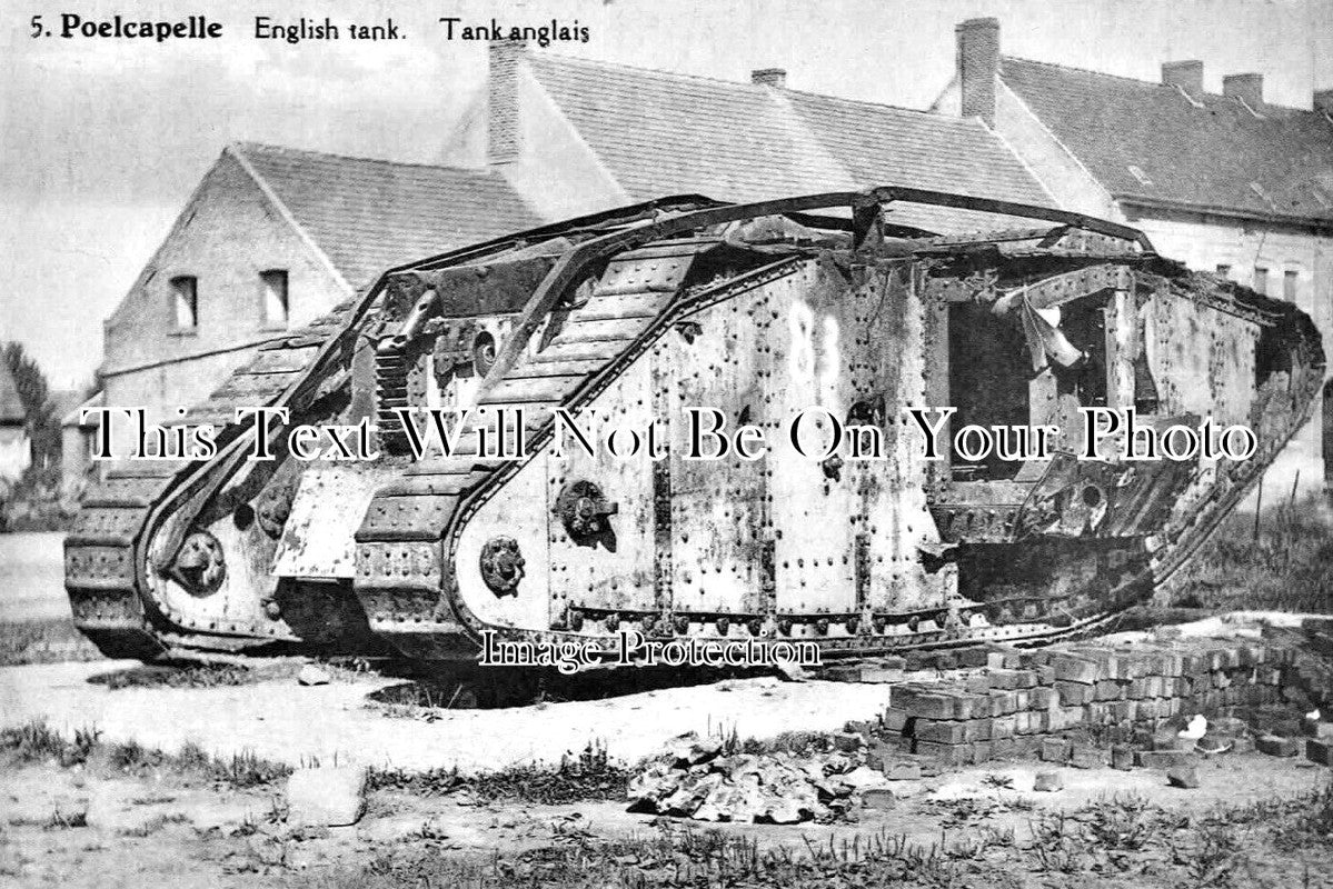 CU 1774 - English Tank At Poelcapelle, WW1 Belgium