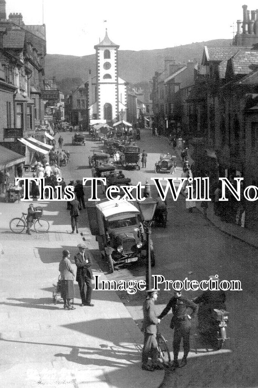 CU 1897 - Main Street & Town Hall, Keswick, Cumbria c1920