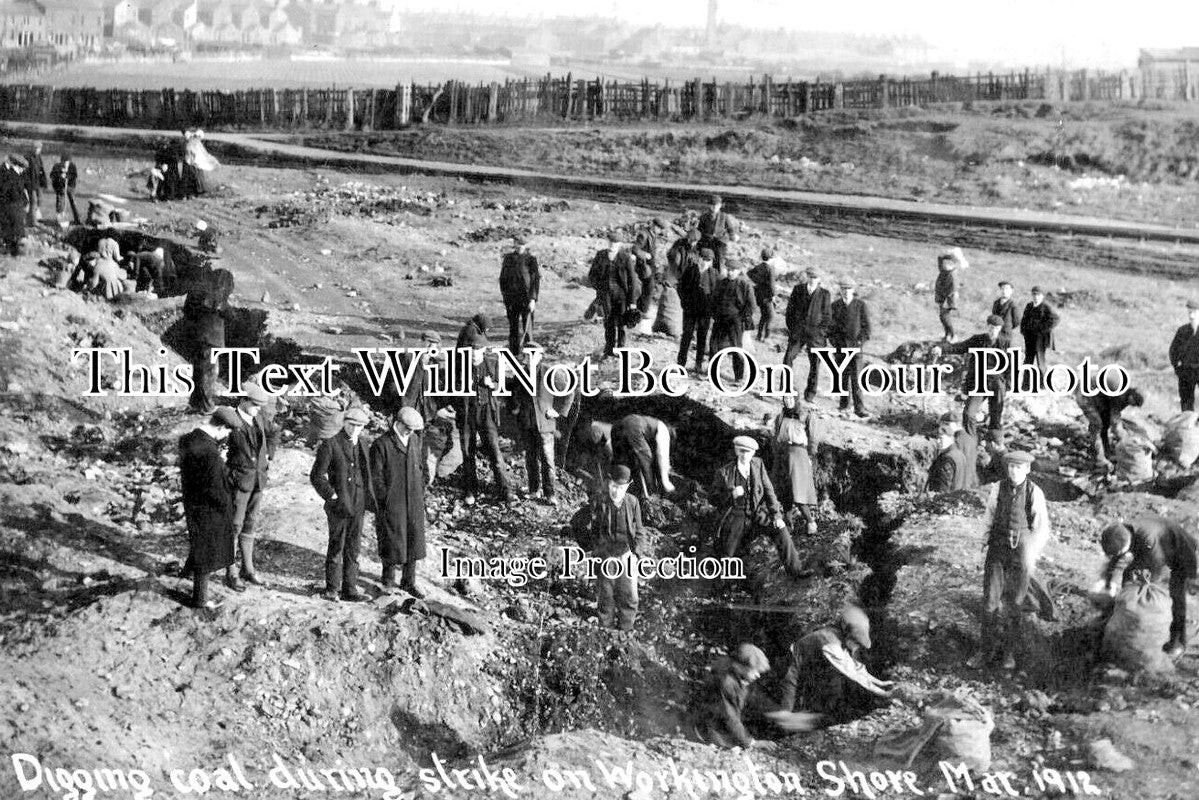 CU 2194 - Digging Coal, Workington Colliery Strike, Cumbria c1912