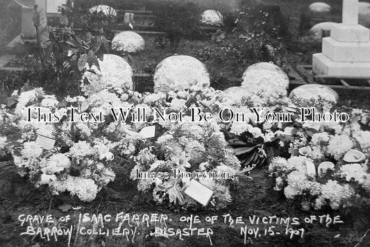 CU 2272 - Grave Of Isaac Farrer, Barrow Colliery Disaster, Cumbria 1907
