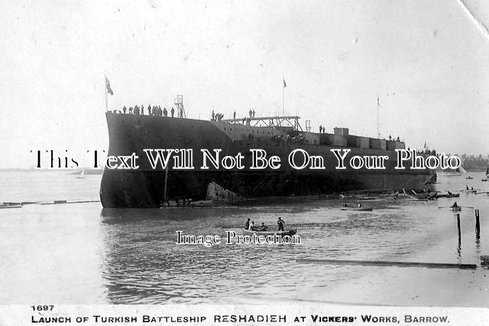 CU 312 - Launch Of Turkish Battleship Reshadieh, HMS Erin, Barrow, Cumbria, Cumberland 1913