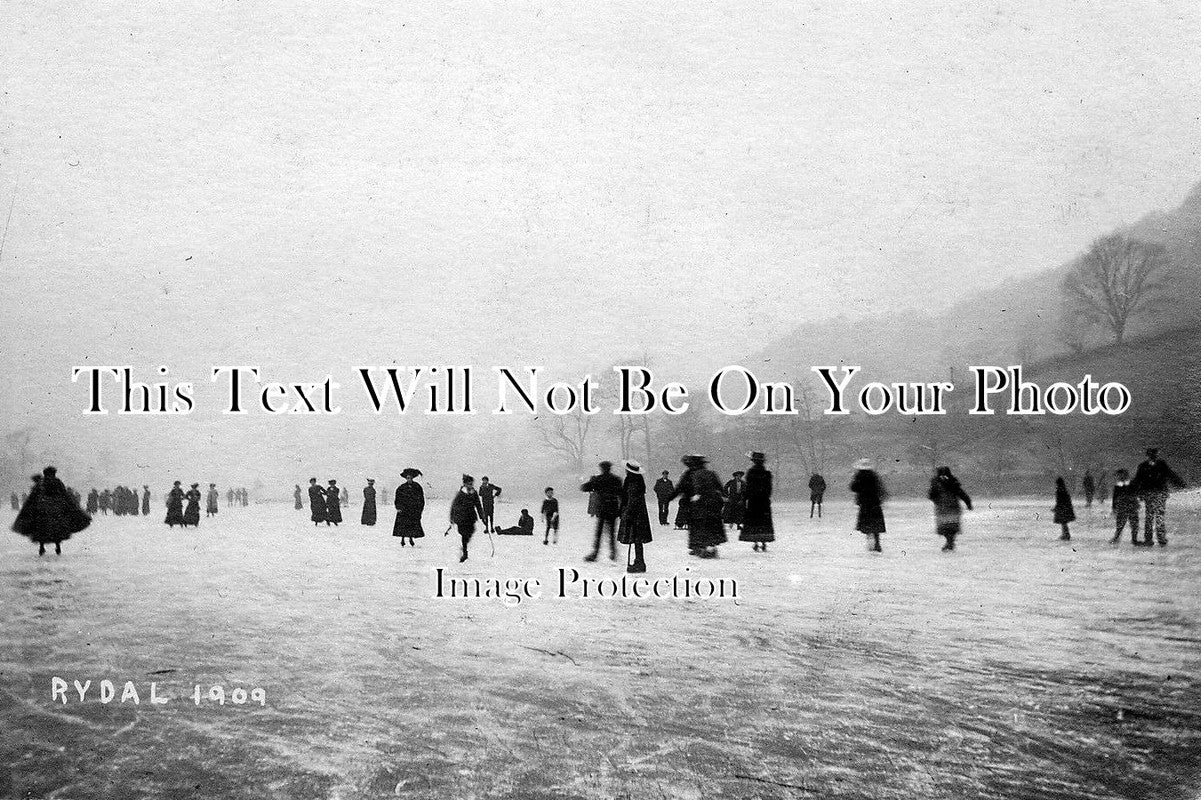 CU 323 - Frozen River, Rydal, Cumbria, Cumberland c1909