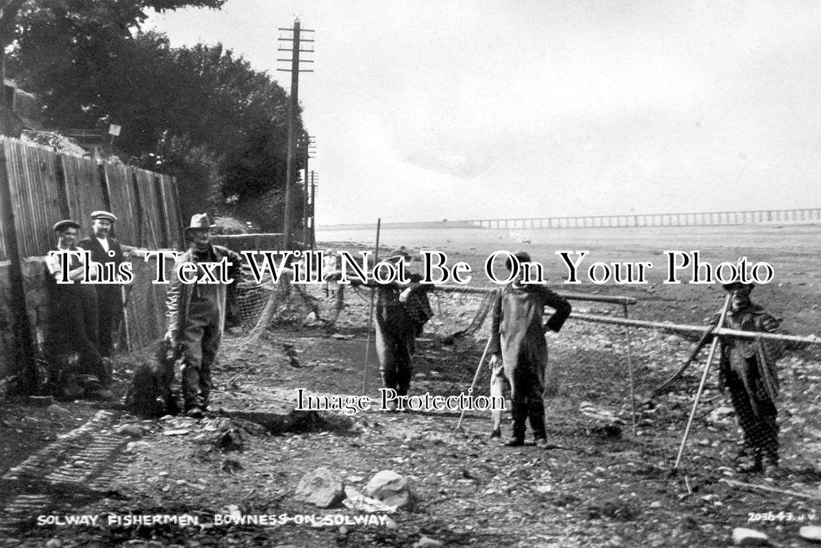 CU 372 - Fishermen, Bowness On Solway, Cumbria, Cumberland