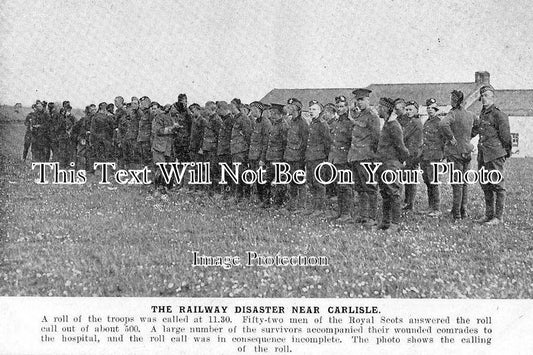 CU 419 - Roll Call Of Royal Scots Survivors, Quintinshill Railway Disaster, Cumbria 1915