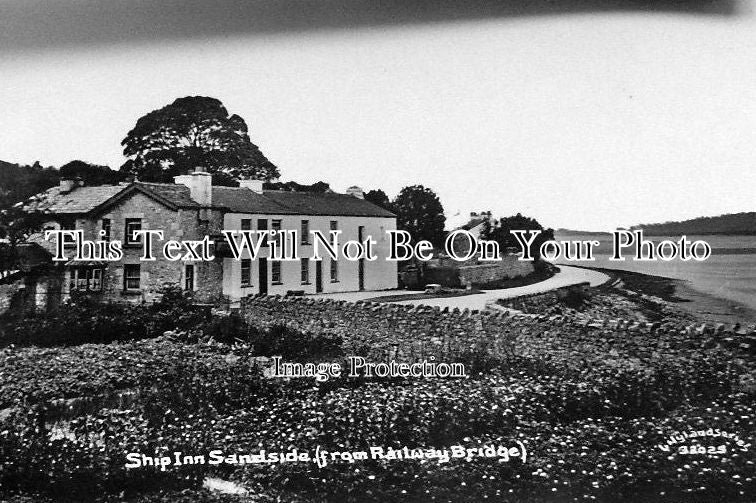 CU 424 - Ship Inn From Railway Bridge, Sandside, Cumbria, Cumberland