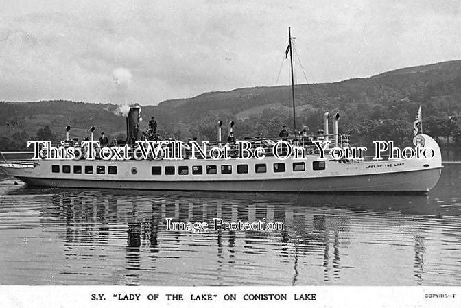 CU 428 - S.Y 'Gondola' On Coniston Lake, Cumbria, Cumberland