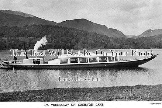 CU 430 - S.Y 'Gondola' On Coniston Lake, Cumbria, Cumberland