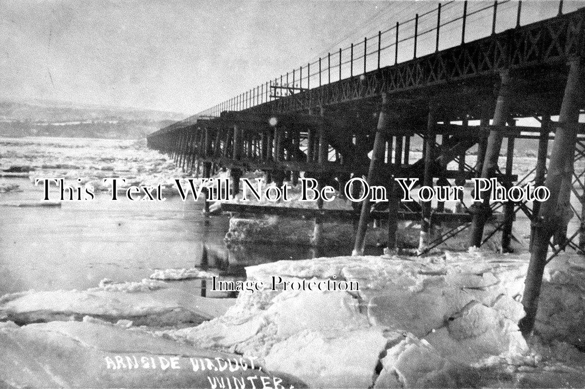 CU 437 - Arnside Viaduct In Winter, Cumberland, Cumbria