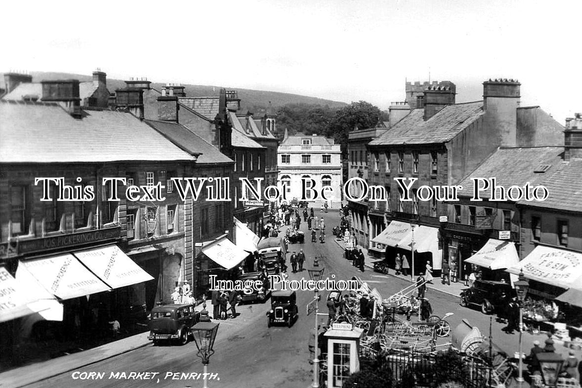 CU 566 - Corn Market, Penrith, Cumbria, Cumberland c1933