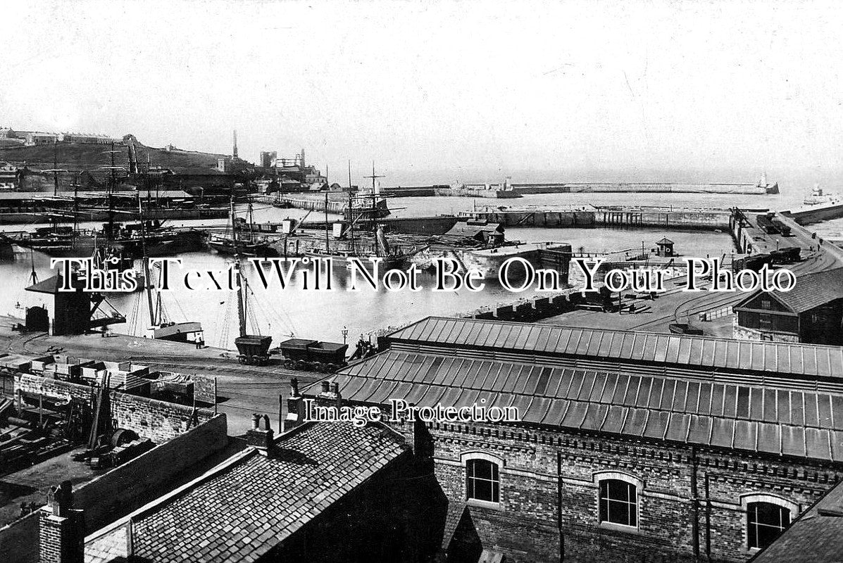 CU 567 - Harbour From Grand Hotel, Whitehaven, Cumbria, Cumberland