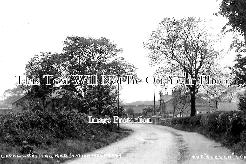 CU 831 - Railway Level Crossing, Melmerby Station, Ripon, Yorkshire c1906