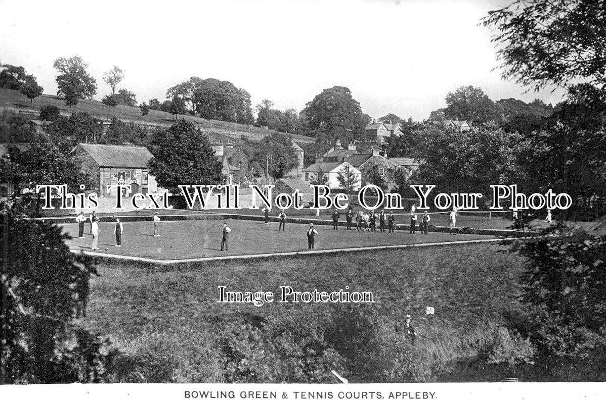 CU 881 - Bowling Green & Tennis Courts, Appleby, Cumbria c1918