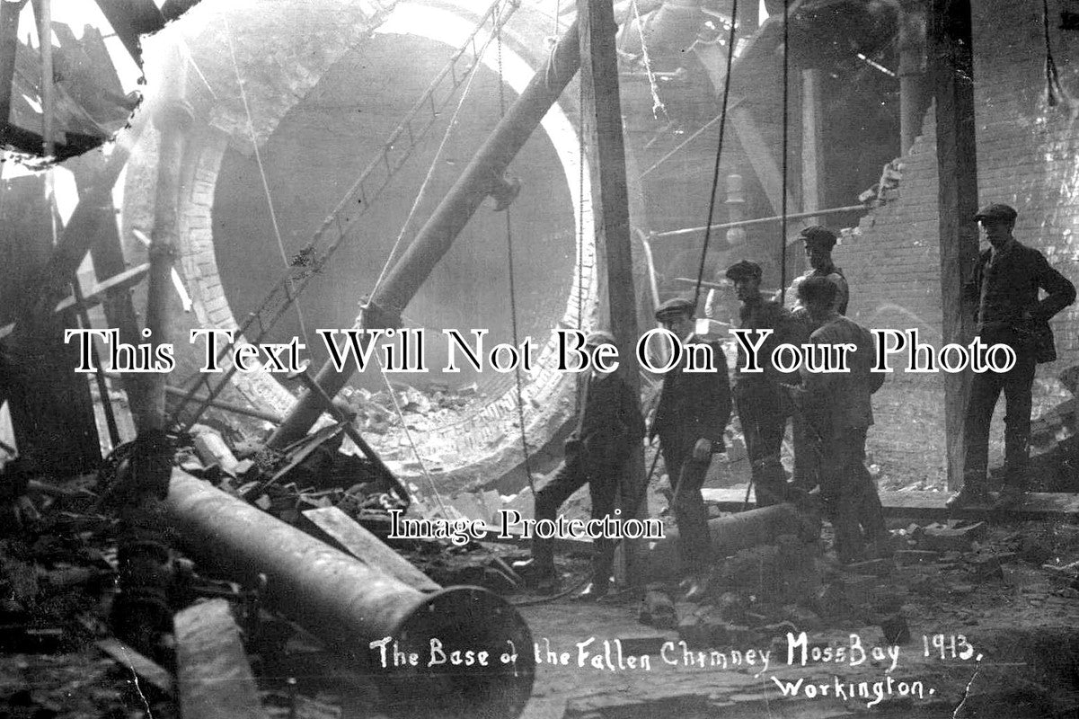 CU 978 - Base Of Fallen Chimmney, Moss Bay, Workington, Cumbria 1913 ...