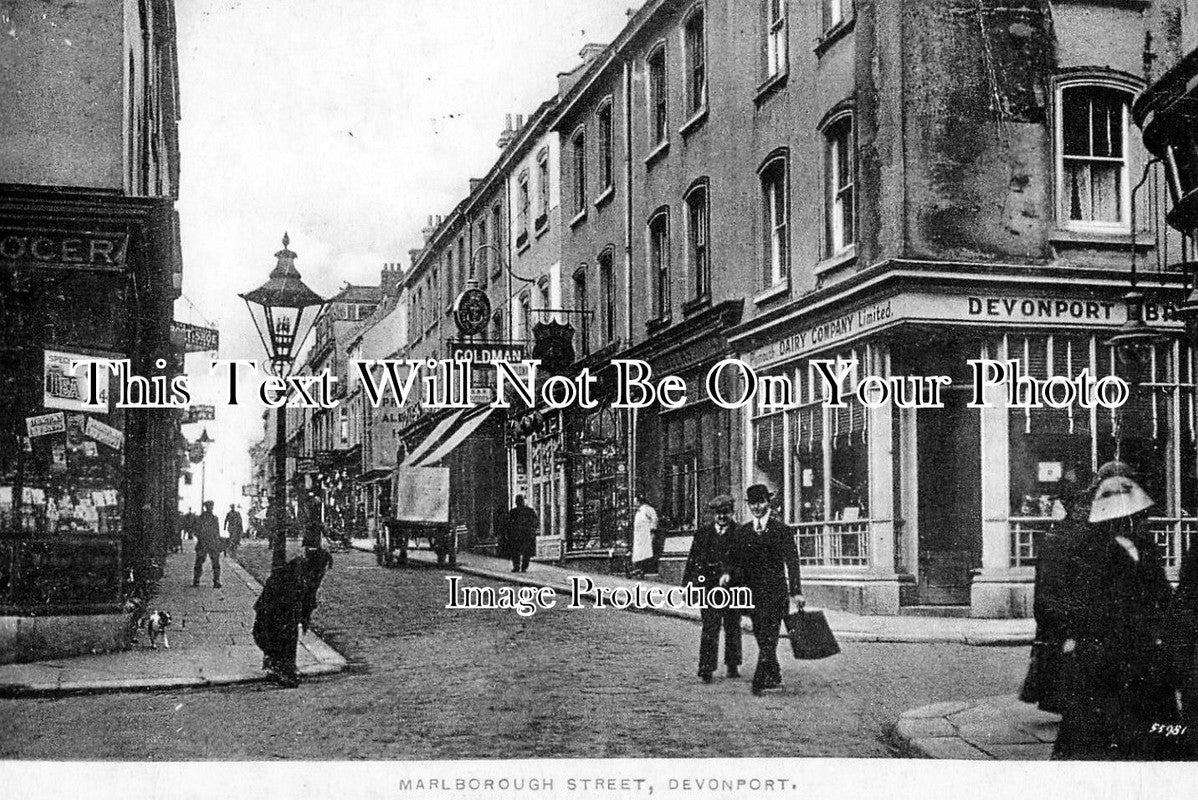 DE 1005 - Marlborough Street Corner, Plymouth, Devon c1917