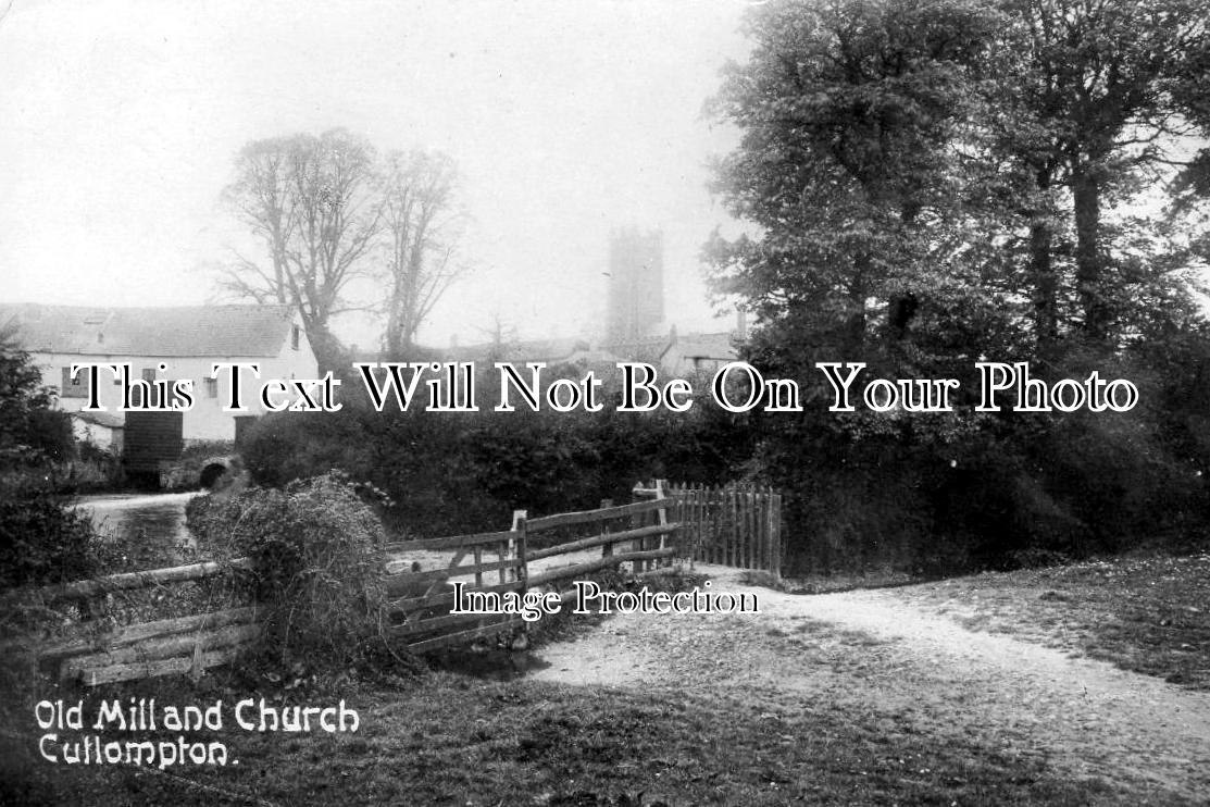 DE 1100 - Old Mill & Church, Cullompton, Devon c1909