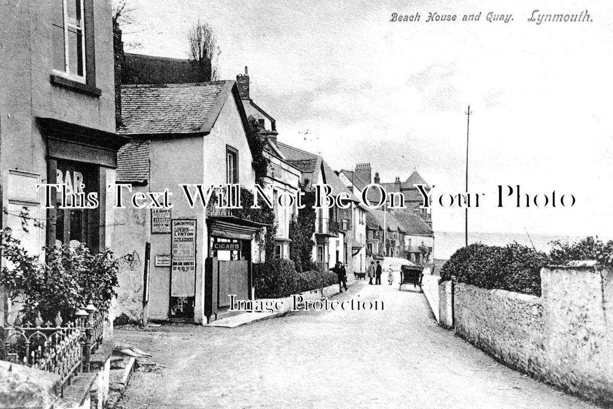 DE 1584 - Beach House & Quay, Lynmouth, Devon c1907