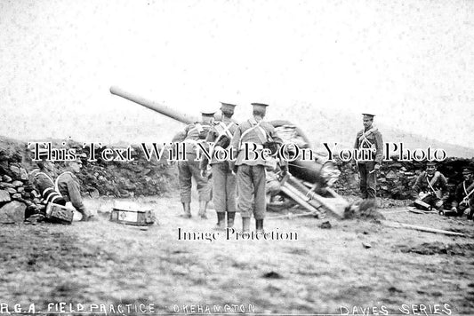 DE 1810 - Okehampton Army Barracks R.G.A. Field Gun Practice, Devon 1907