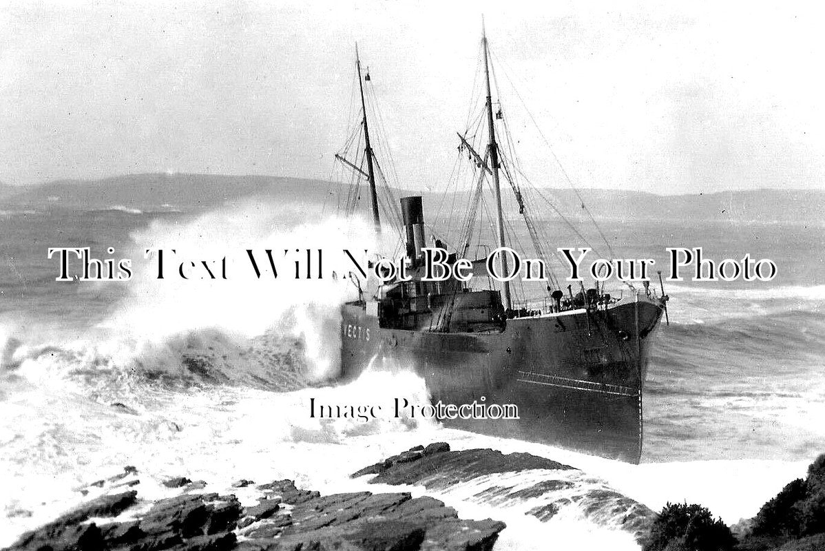 DE 2030 - Plymouth Shipwreck Vectis Wreck On Rocks, Devon c1912