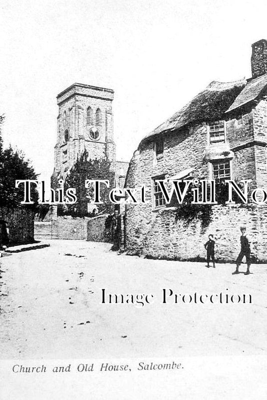 DE 2195 - Church & Old House, Salcombe, Devon