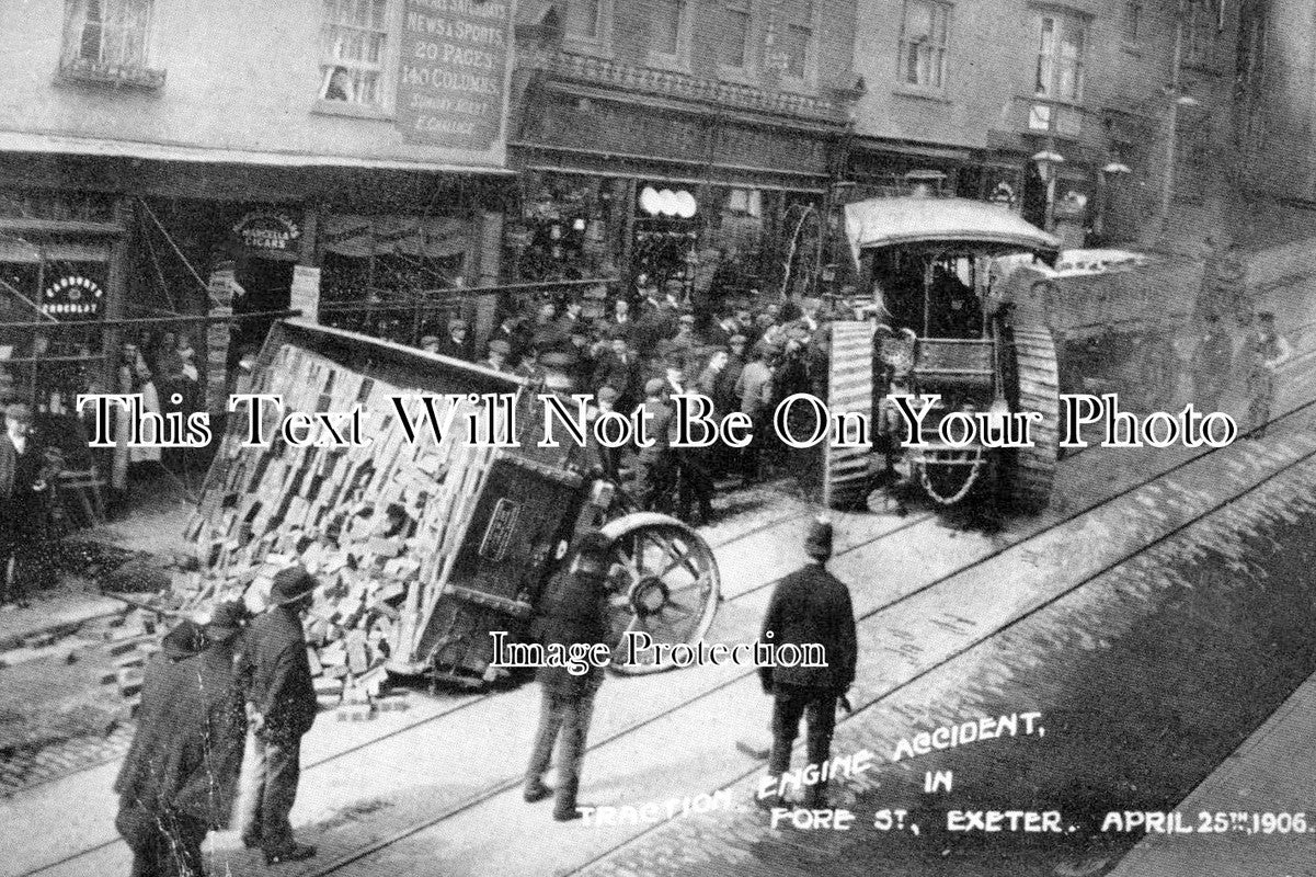 DE 2578 - Traction Engine Accident, Fore Street, Exeter, Devon 1906