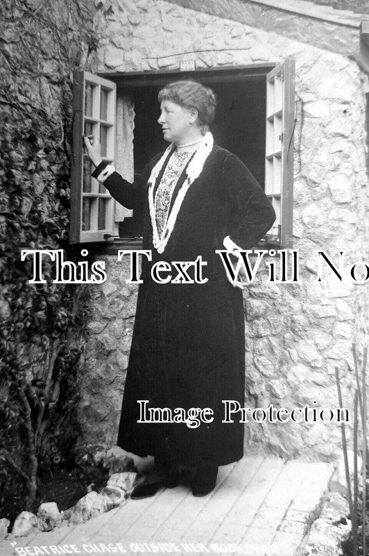 DE 2732 - Beatrice Chase Outside Her Bookshop, Devon