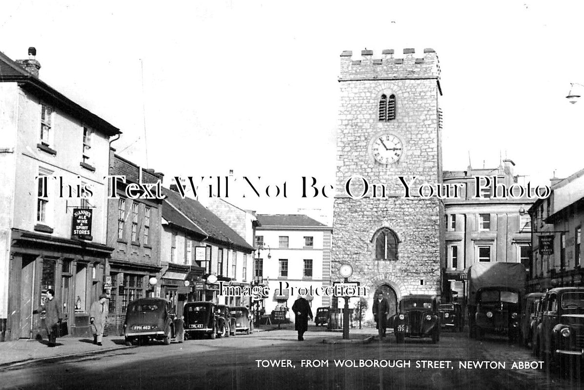 DE 3106 - Tower From Wolborough Street, Newton Abbot, Devon