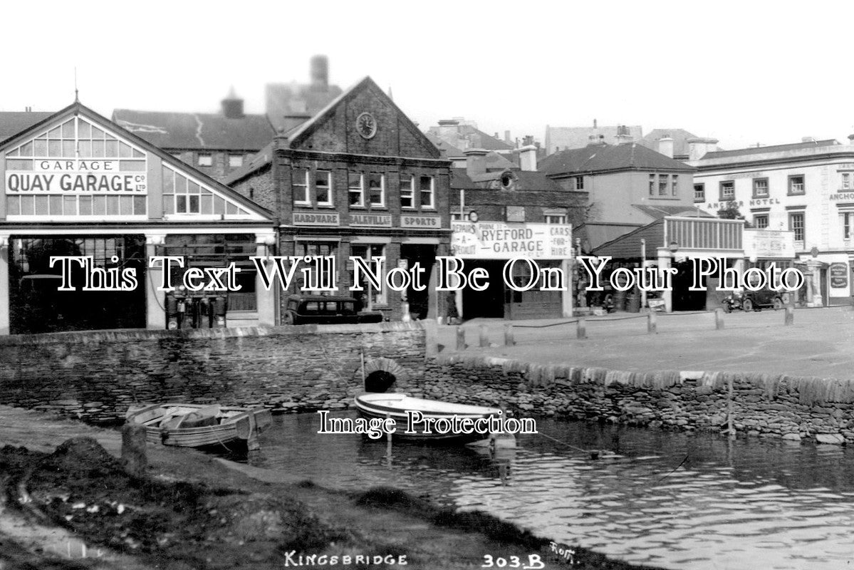 DE 3119 - Kingsbridge Quay & Ryford Garage, Anchor Hotel, Devon c1930