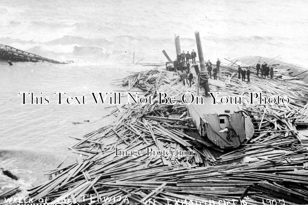 DE 3207 - Tehwija Shipwreck, Exmouth, Devon c1907