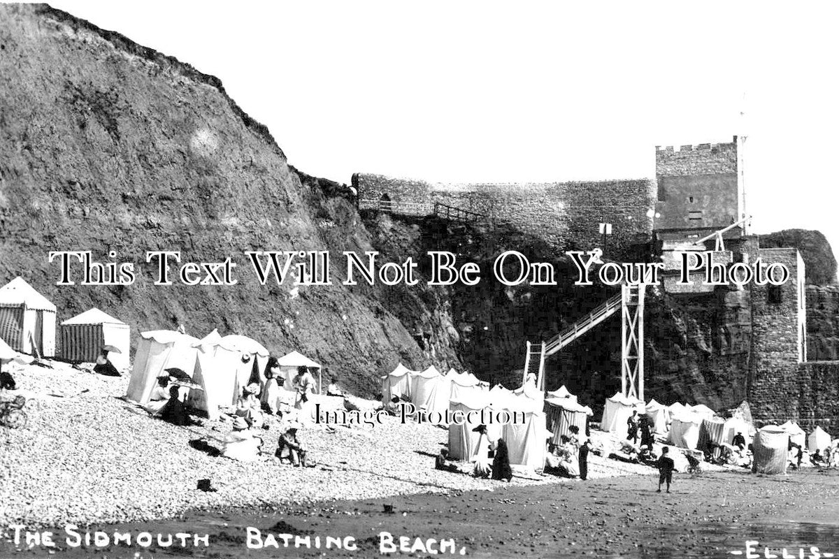 DE 3374 - Bathing Beach, Sidmouth, Devon