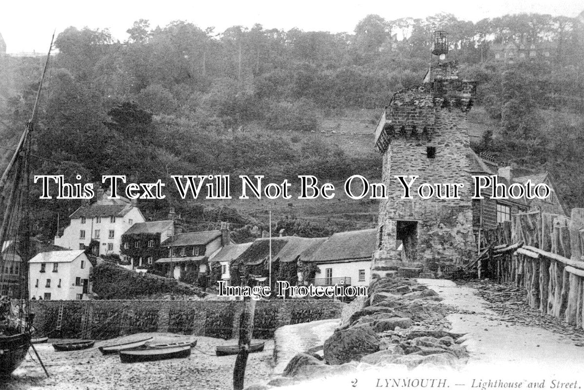 DE 3703 - Lighthouse & Street, Lynmouth, Devon