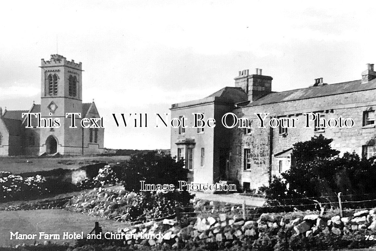 DE 3793 - Manor Farm Hotel & Church, Lundy, Devon