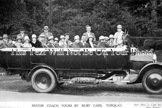 DE 3903 - Motor Coach Tours, Ruby Cars Charabanc, Torquay, Devon 1927