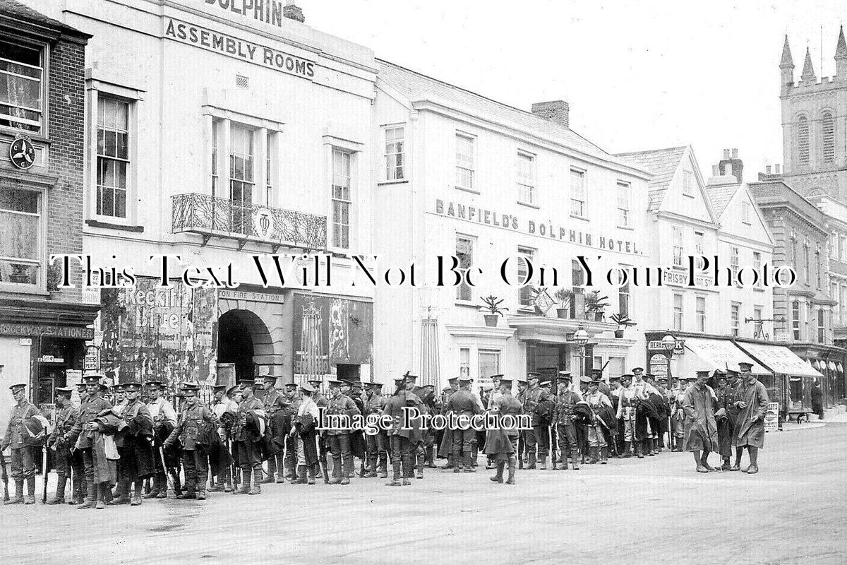 DE 4177 - Banfields Dolphin Hotel & Fire Station, Honiton, Devon c1913