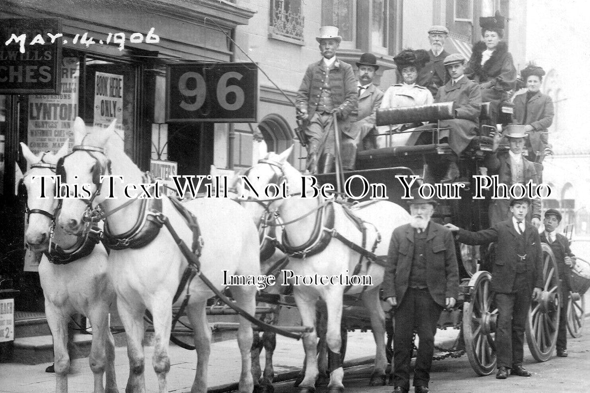 DE 4438 - Stage Coach, Hunters Inn, Lynton, Devon c1906